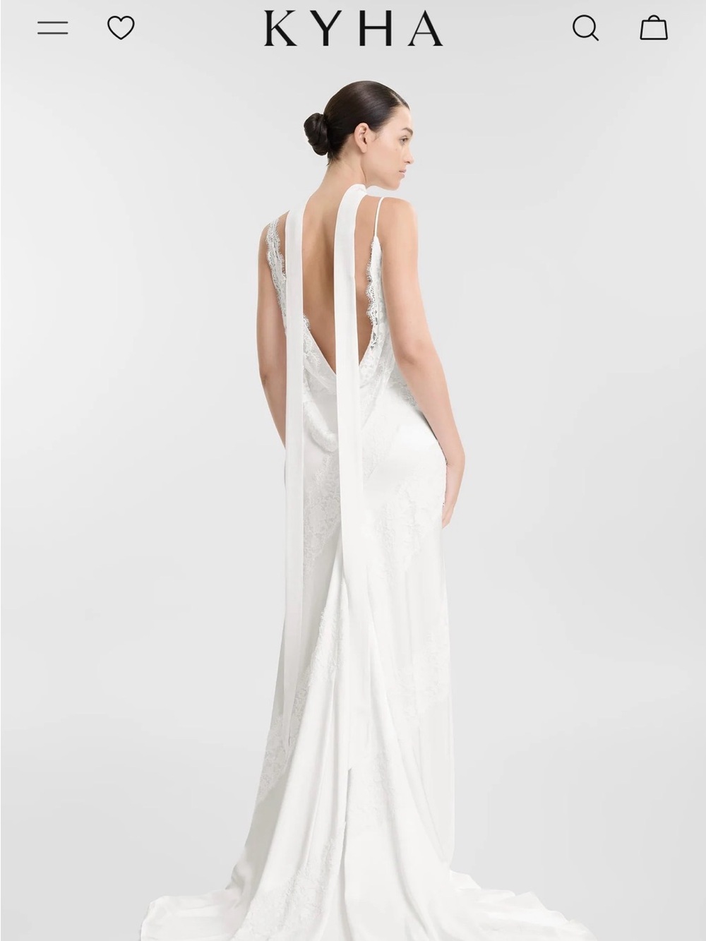 KYHA White Satin Bridal Neck Scarf - Wedding Dress Scarf